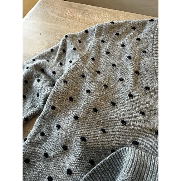 Kule The Dottie Cardigan Gray Black Polka Dot Size Medium - Picture 7 of 10